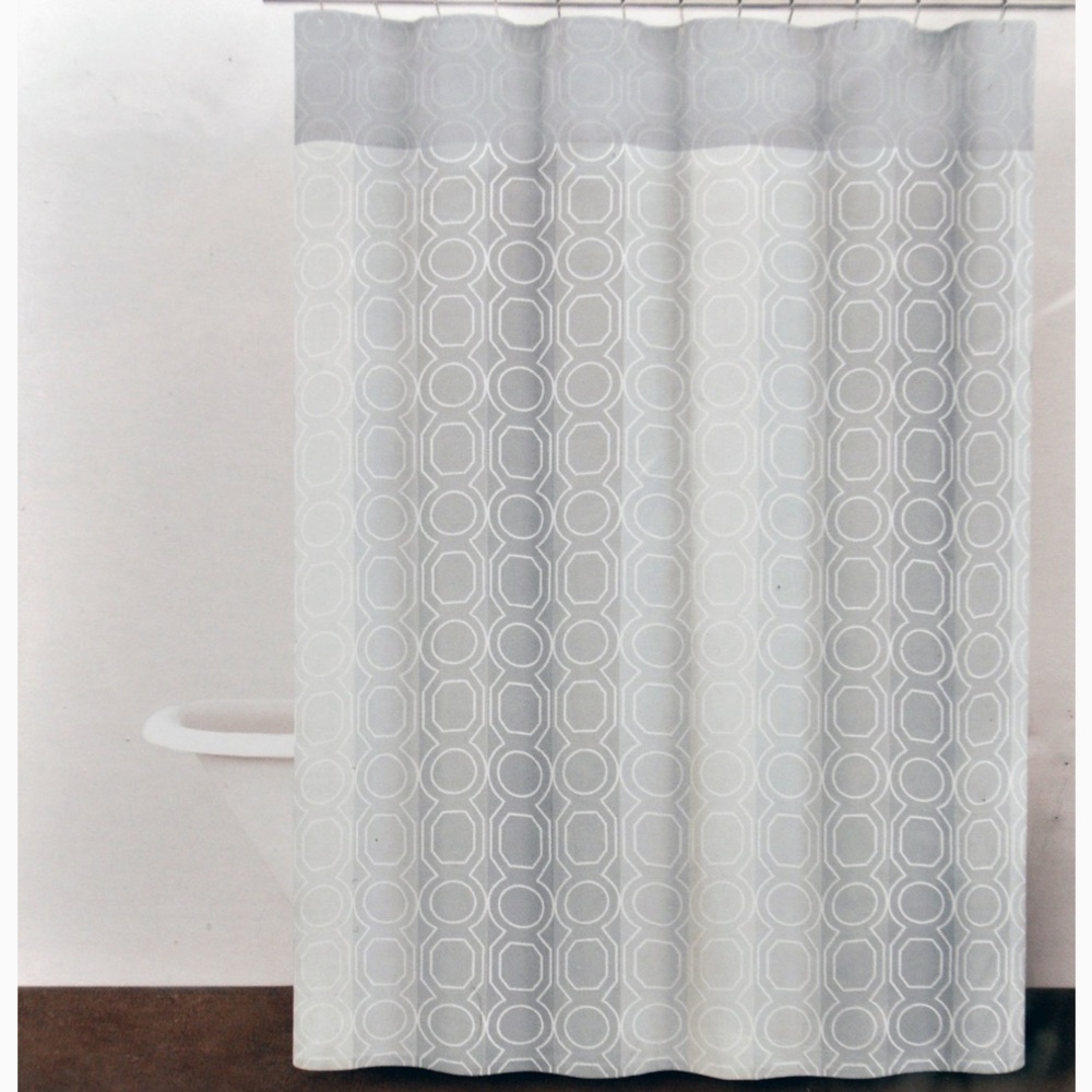DKNY CARBON Cotton Fabric Shower Curtain Geometric